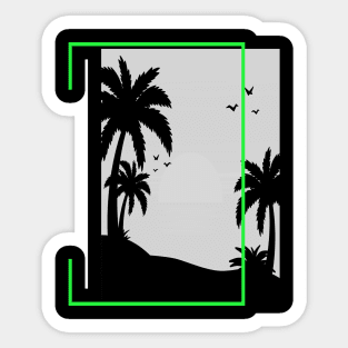 Palm Beach Retro with Palm Trees Sticker